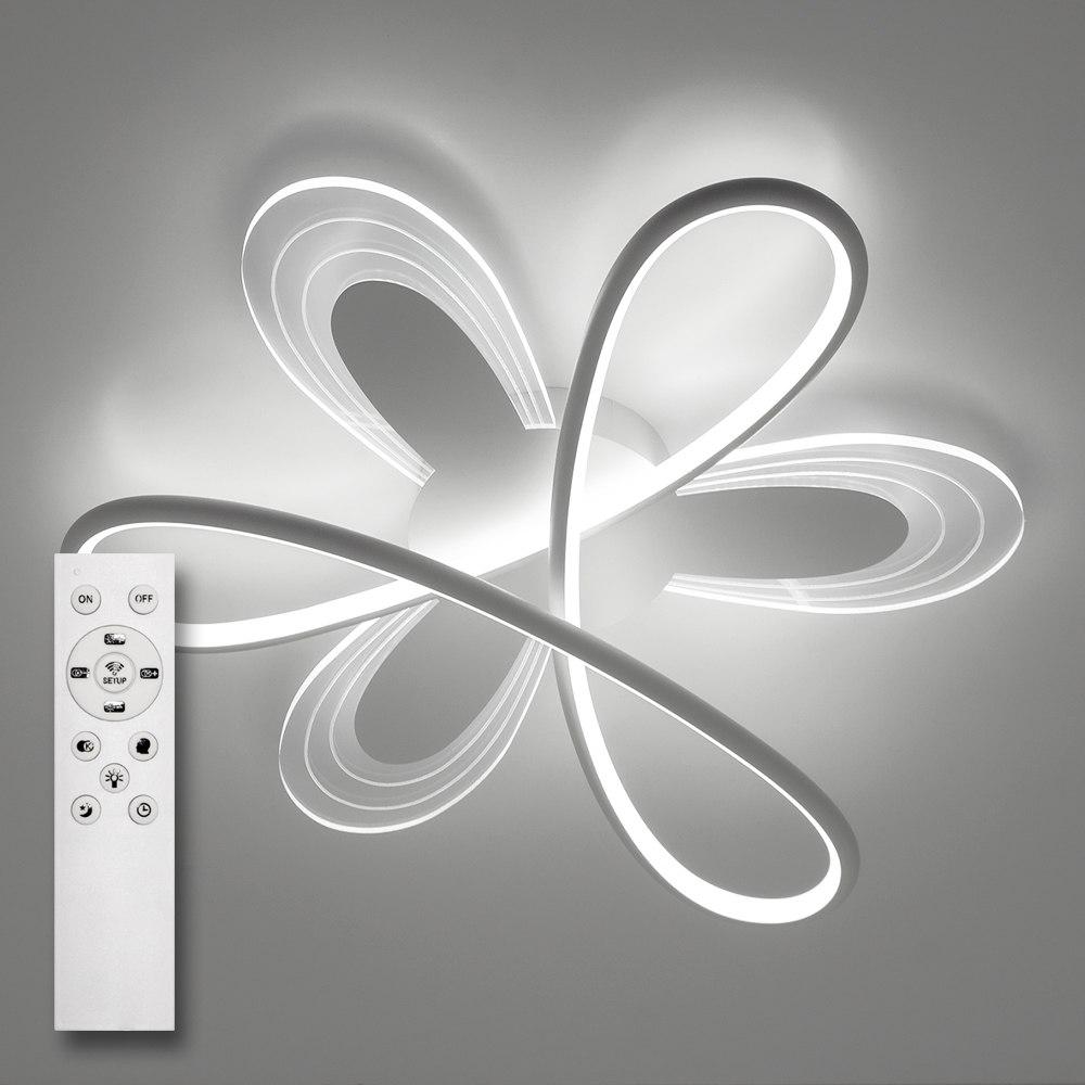 Люстра LOLITA 80W 6F RC WHITE/CLEAR Luminaria 3000-6500K 8000Lm Ø500х100мм с пультом ДУ 220V IP20