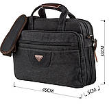 Сумка текстильна для ноутбука Vintage 20182 Чорна, фото 3