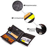 Фактурний невеликий чоловічий гаманець з натуральної шкіри з тисненням під крокодила CANPELLINI 21747 Коричневий, фото 4