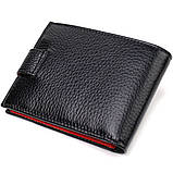 Компактне портмоне для чоловіків у комбінації двох кольорів з натуральної шкіри CANPELLINI 21749 Чорне, фото 2