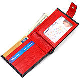 Компактне портмоне для чоловіків у комбінації двох кольорів з натуральної шкіри CANPELLINI 21749 Чорне, фото 4