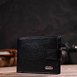 Компактне портмоне для чоловіків у комбінації двох кольорів з натуральної шкіри CANPELLINI 21749 Чорне, фото 6