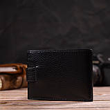 Компактне портмоне для чоловіків у комбінації двох кольорів з натуральної шкіри CANPELLINI 21749 Чорне, фото 7