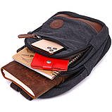 Текстильна сумка з ущільненою спинкою через плече Vintagе 22172 Чорний, фото 8