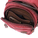 Чоловіча стильна сумка через плече з ущільненою спинкою Vintagе 22175 Бордовий, фото 8