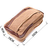 Вертикальна чоловіча сумка через плече із щільного текстилю Vintage 22191 Коричневий, фото 4