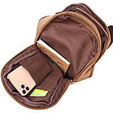 Вертикальна чоловіча сумка через плече із щільного текстилю Vintage 22191 Коричневий, фото 8