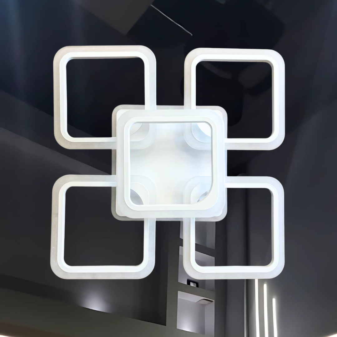 Лед люстра з пультом Linisoln 105W до 20 м² колір Білий 5588/4+1 WH 3color, фото 1