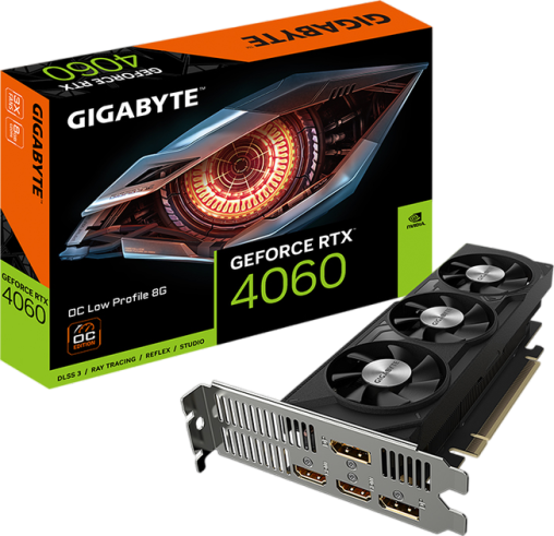 Відеокарта GeForce RTX 4060 8GB Gigabyte OC Low Profile (GV-N4060OC-8GL)