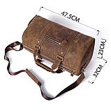 Сумка дорожня чоловіча шкіряна Vintage 14893 Коричнева, фото 4