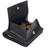 Вертикальне глянсове портмоне з накладною монетницьою GRANDE PELLE 11329 Чорне, фото 3
