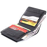 Вертикальне глянсове портмоне з накладною монетницьою GRANDE PELLE 11329 Чорне, фото 4