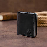 Вертикальне глянсове портмоне з накладною монетницьою GRANDE PELLE 11329 Чорне, фото 7