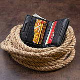 Вертикальне глянсове портмоне з накладною монетницьою GRANDE PELLE 11329 Чорне, фото 9