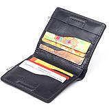 Вертикальне глянсове портмоне з накладною монетницьою GRANDE PELLE 11332 Синє, фото 3