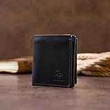 Вертикальне глянсове портмоне з накладною монетницьою GRANDE PELLE 11332 Синє, фото 6