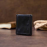 Вертикальне глянсове портмоне з накладною монетницьою GRANDE PELLE 11332 Синє, фото 7