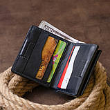 Вертикальне глянсове портмоне з накладною монетницьою GRANDE PELLE 11332 Синє, фото 8