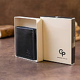 Вертикальне глянсове портмоне з накладною монетницьою GRANDE PELLE 11332 Синє, фото 10