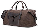 Дорожня сумка текстильна Vintage 20058 Коричнева, фото 2