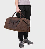 Дорожня сумка текстильна Vintage 20058 Коричнева, фото 8