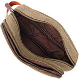 Чоловіча барсетка на два відділення з якісного текстилю Vintage 22231 Оливковий, фото 6