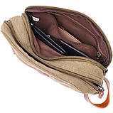 Чоловіча барсетка на два відділення з якісного текстилю Vintage 22231 Оливковий, фото 7