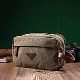 Чоловіча барсетка на два відділення з якісного текстилю Vintage 22231 Оливковий, фото 8