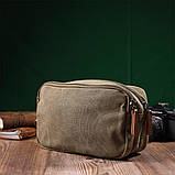 Чоловіча барсетка на два відділення з якісного текстилю Vintage 22231 Оливковий, фото 9