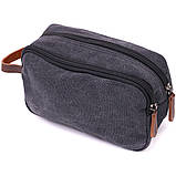 Стильна барсетка для чоловіків на два відділення з якісного текстилю Vintage 22233 Чорний, фото 2