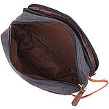 Стильна барсетка для чоловіків на два відділення з якісного текстилю Vintage 22233 Чорний, фото 6