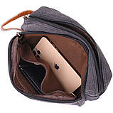 Стильна барсетка для чоловіків на два відділення з якісного текстилю Vintage 22233 Чорний, фото 7