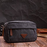 Стильна барсетка для чоловіків на два відділення з якісного текстилю Vintage 22233 Чорний, фото 8