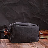 Стильна барсетка для чоловіків на два відділення з якісного текстилю Vintage 22233 Чорний, фото 9