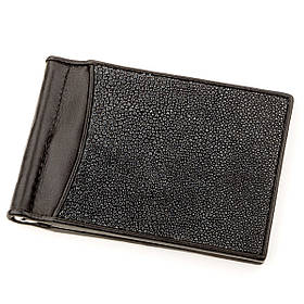 Затискач для грошей STINGRAY LEATHER 18293 з натуральної шкіри морського ската Чорний