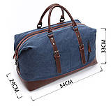 Дорожня сумка текстильна велика Vintage 20083 Синя, фото 3