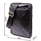 Чоловіча сумка планшет з накладною кишенею на блискавці в гладкій шкірі 11281 SHVIGEL, Чорна, фото 3