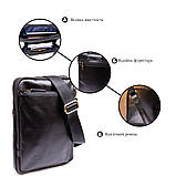 Чоловіча сумка планшет з накладною кишенею на блискавці в гладкій шкірі 11281 SHVIGEL, Чорна, фото 4