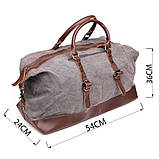 Дорожня сумка текстильна велика Vintage 20165 Сіра, фото 3