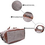 Дорожня сумка текстильна велика Vintage 20165 Сіра, фото 4