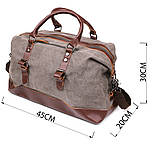 Дорожня сумка текстильна Vintage 20169 Сіра, фото 4