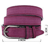 Чудовий замшевий жіночий ремінь Vintage 20801 Фіолетовий, фото 4