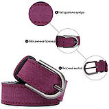 Чудовий замшевий жіночий ремінь Vintage 20801 Фіолетовий, фото 5