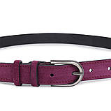 Чудовий замшевий жіночий ремінь Vintage 20801 Фіолетовий, фото 6