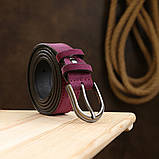 Чудовий замшевий жіночий ремінь Vintage 20801 Фіолетовий, фото 8