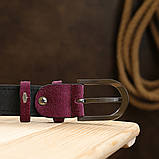 Чудовий замшевий жіночий ремінь Vintage 20801 Фіолетовий, фото 9