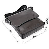 Сумка месенджер в гладкій шкірі GRANDE PELLE 11333 Чорна, фото 4