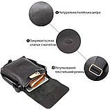 Сумка месенджер в гладкій шкірі GRANDE PELLE 11333 Чорна, фото 5