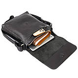 Сумка месенджер в гладкій шкірі GRANDE PELLE 11333 Чорна, фото 3