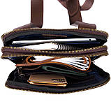 Сумка чоловіча планшет на два відділення шкіряна SHVIGEL 11285 Коричнева, фото 4